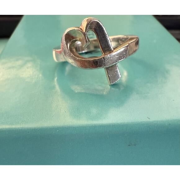 Tiffany & Co. 925 Silver Paloma Picasso Loving Heart Ring Size 6 W/Box - Picture 2 of 9